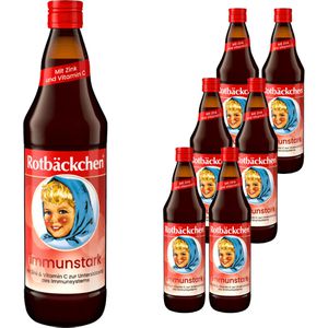 Rotbäckchen Saft Mehrfruchtsaft Immunstark, ohne Zuckerzusatz, 100% Direktsaft, Flasche, je 0,7 Liter, 6 Stück