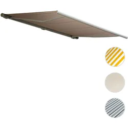Elektrische Kassettenmarkise T123, Markise Vollkassette 4,5x3m ~ Polyester Sand