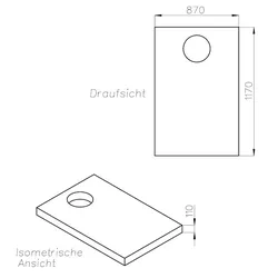 Neuesbad Wannenträger für Kaldewei ALUVIA 120x90x2 SD 25877