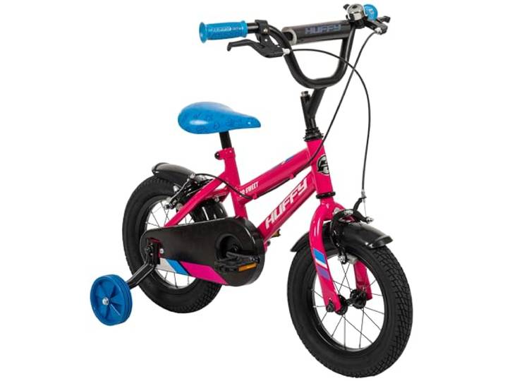 Huffy So Sweet 12 Zoll Mädchenfahrrad mit Stützrädern, Kinderfahrrad für 3–5 Jahre (100–125 cm), Stahlrahmen, Handbremsen, geschlossener Kettenschutz – Rosa