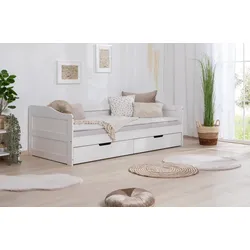 TiCAA Funktionsbett Sofabett  "Melinda" Kiefer massiv