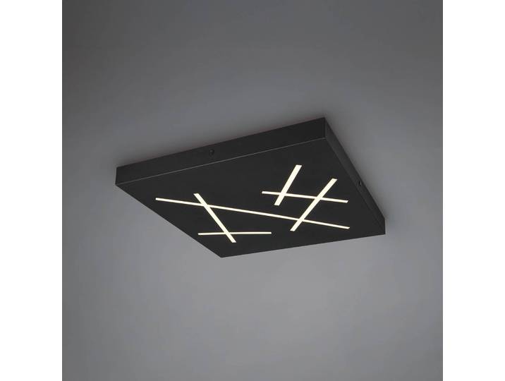Trio Lighting LED Deckenleuchte Snip, dimmbar, schwarz, für Wohn- / Esszimmer, Metall, Modern