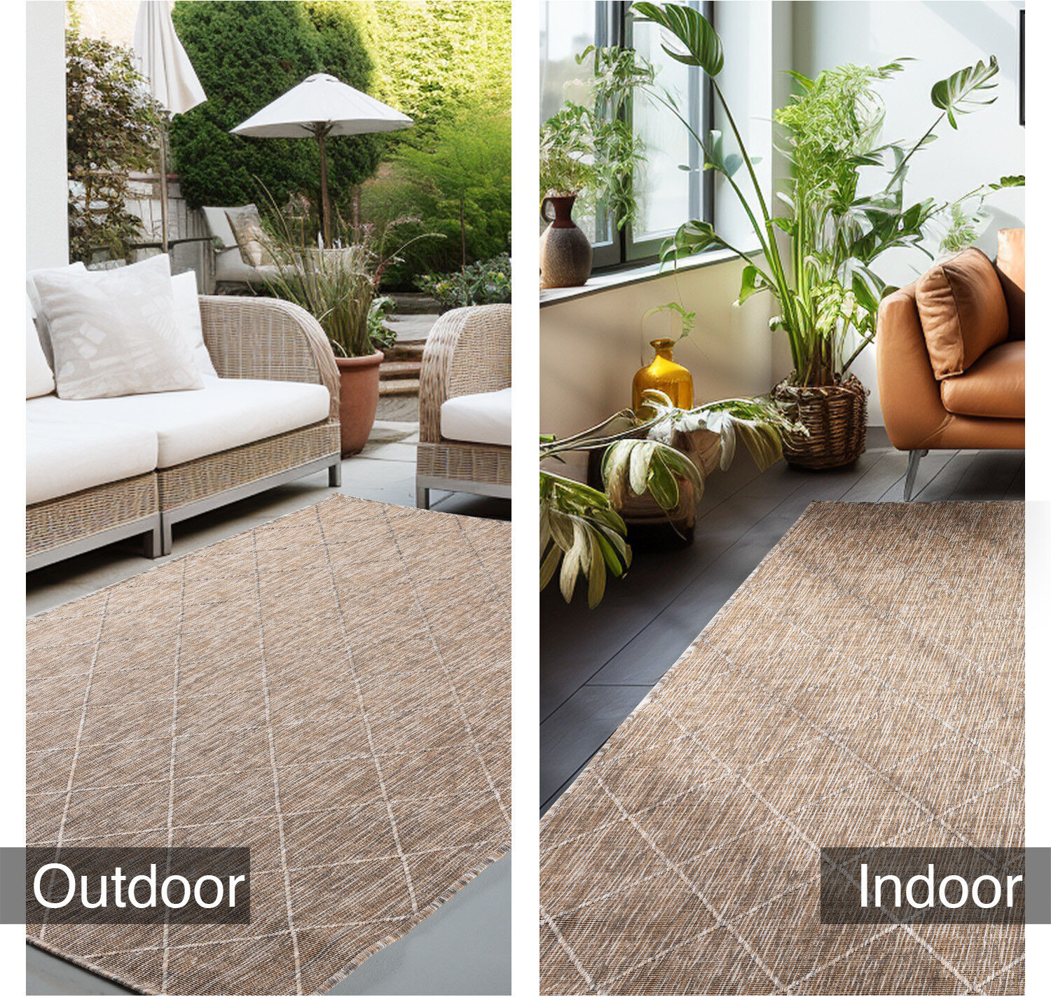 Outdoorteppich AYYILDIZ TEPPICHE "ZAGORA 4512", beige, B:120cm H:5mm L:170cm, Polypropylen, Teppiche, Outdoorteppich, Läufer, Pflegeleicht / Strapazierfähig / In- und Outdoor geeignet beige B : 120cm 1 Stk., 5mm, L: 170cm