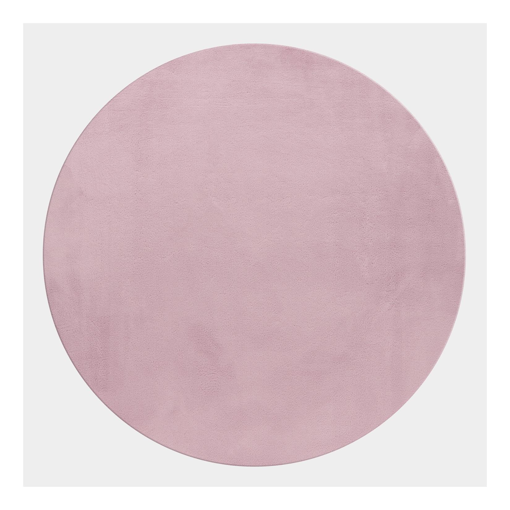 Teppich Kurzflor Waschbar NECKAR in Rosa, einfarbig, Ø 160 cm