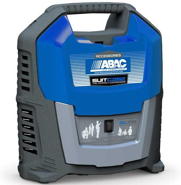 Abac Suitcase - Compressore aria elettrico portatile monofase, oil-less  - Motore 1,5 HP