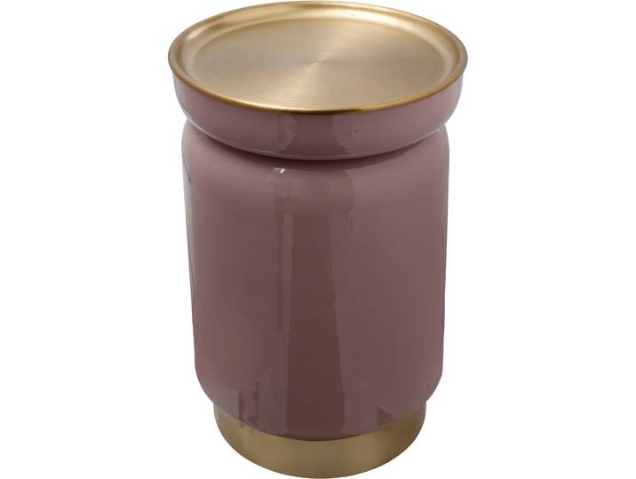 Beistelltisch KAYOOM Art Deco 175, Abstelltisch aus Metall,funktional und stabil , rosa (altrosa, gold, gold, gold), B:31,5cm H:46,5cm T:31,5cm, 100% Eisen, Tische, Beistelltisch, Stilvoll, glanzvolle Lackierung, Tischplatte in Tablettform