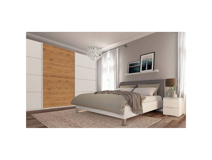 Schwebetürenschrank pure artisan 360 x 236cm Weiß/Alpinweiß/Eiche Artisan Dekor 3 Türen