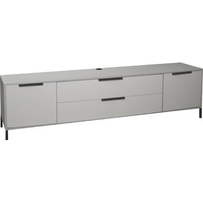 Sideboard MÄUSBACHER "Bonnie", grau (kreidegrau matt lack), B:216cm H:70cm T:45cm, Sideboards, Sideboard, Sideboard mit Quadratgestell
