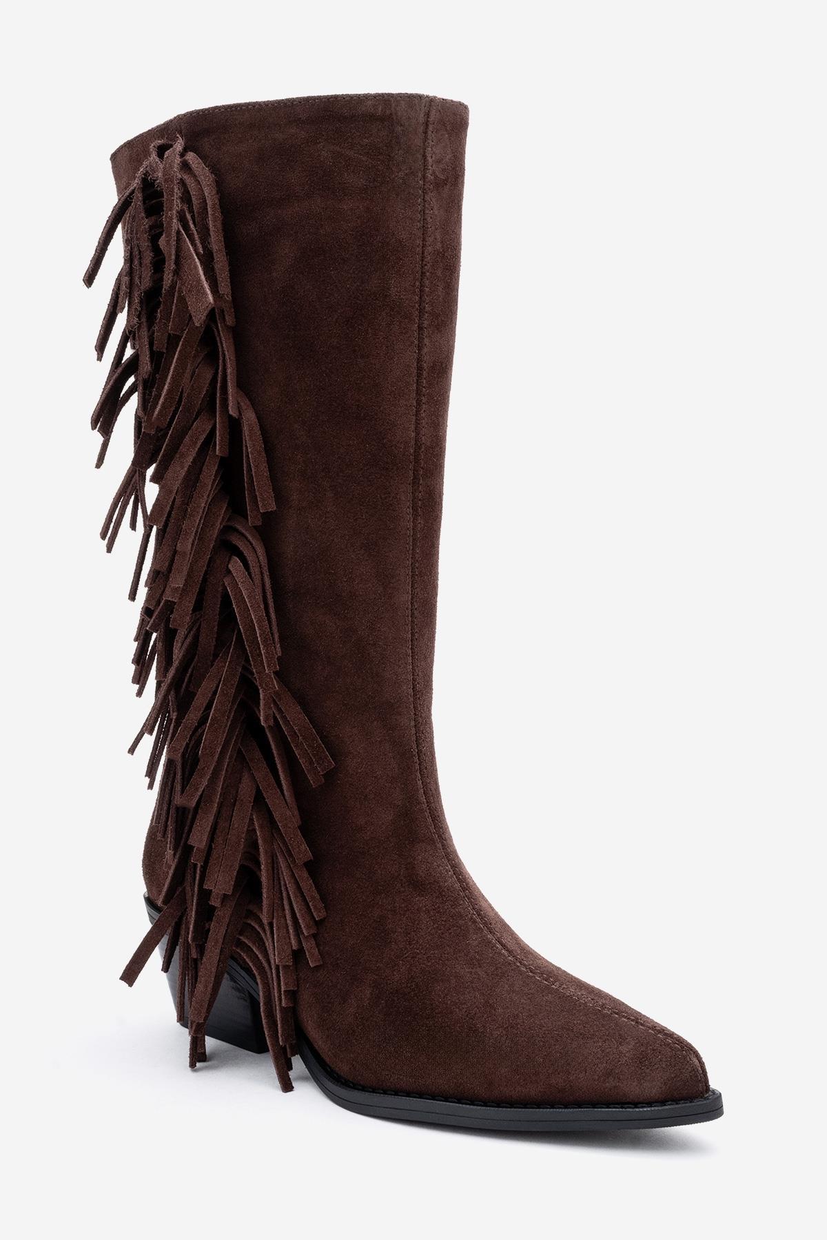 Orlo Lederstiefel mit Fransen im Western-Stil (Damen)