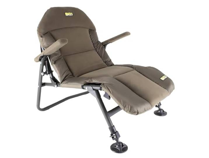 Faith Lounge Chair S - Karpfenstuhl mit Fleecefutter - Ultimativer Komfort - Armlehnen - Metallrahmen - Verstellbare Beine - Kompaktes Design - Max 110kg - 75x64x70cm