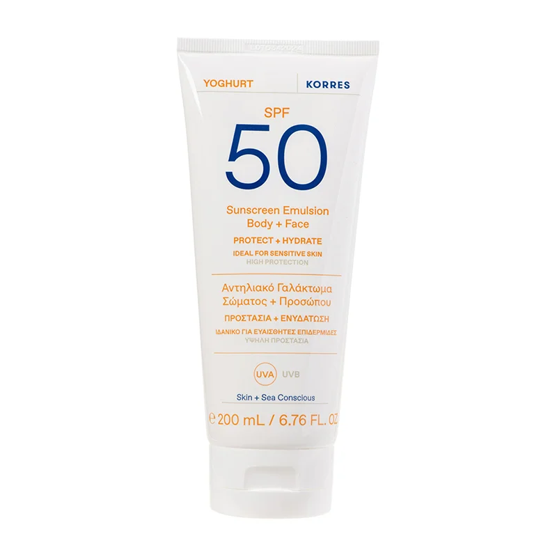 KORRES YOGHURT Sonnenschutz-Emulsion Körper u. Gesicht SPF50, 200ml 21012559