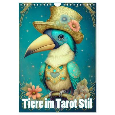 Tiere im Tarot Stil (Wandkalender 2026 DIN A4 hoch), CALVENDO Monatskalender