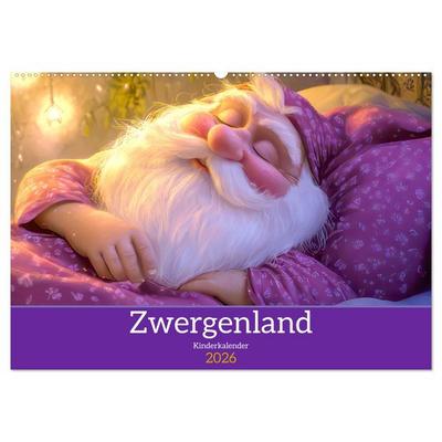 Zwergenland - Kinderkalender (Wandkalender 2026 DIN A2 quer), CALVENDO Monatskalender