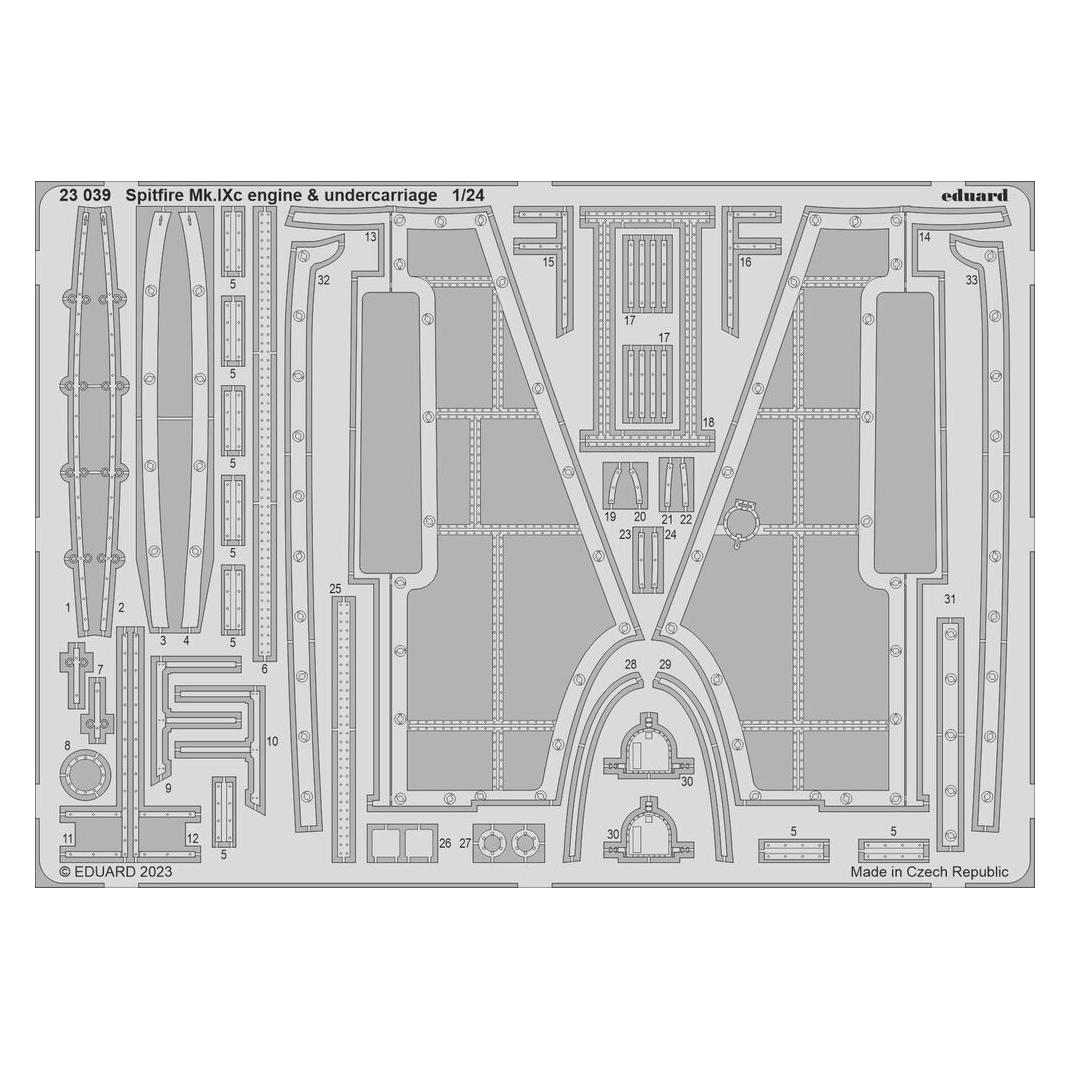 Eduard Spitfire Mk.IXc engine & undercarriage 1/24 AIRFIX (23039)