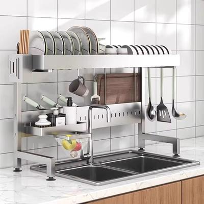 Inspired Finds Adjustable Over Sink Stainless Steel Dish Drying Rack 20.926.8 Inches Standard