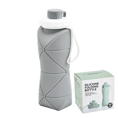 faltbare Silikon-Wasserflasche – auslaufsicher, BPA-frei lebensmittelecht - perfekt zum Wandern reisen