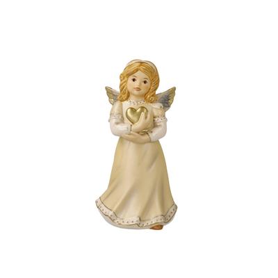 Engelfigur GOEBEL "Herzenswärme", champagner, B:7,5cm H:7,5cm T:15cm, Dekofiguren, Engelfigur