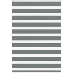vidaXL Doppelrollo Dunkelgrau 105x150cm Stoffbreite 100,9 cm Polyester