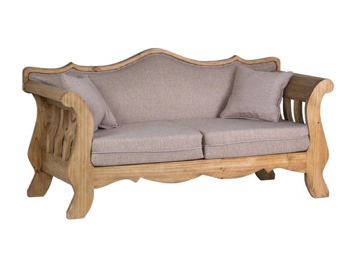 Mexico Sofa 2-Sitzer 100% Baumwolle, Massivholz Pinie Landhaus Mexiko Möbel Mexikanisch