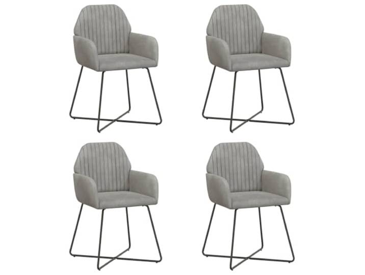 Tmriohed Esszimmerstühle 4er Set Samt Hellgrau Polsterstuhl Metall Weiche Küchensessel im 4er Set mit samtigem Bezug und robustem Metallgestell ideal für Essbereich und Wohnzimmer.