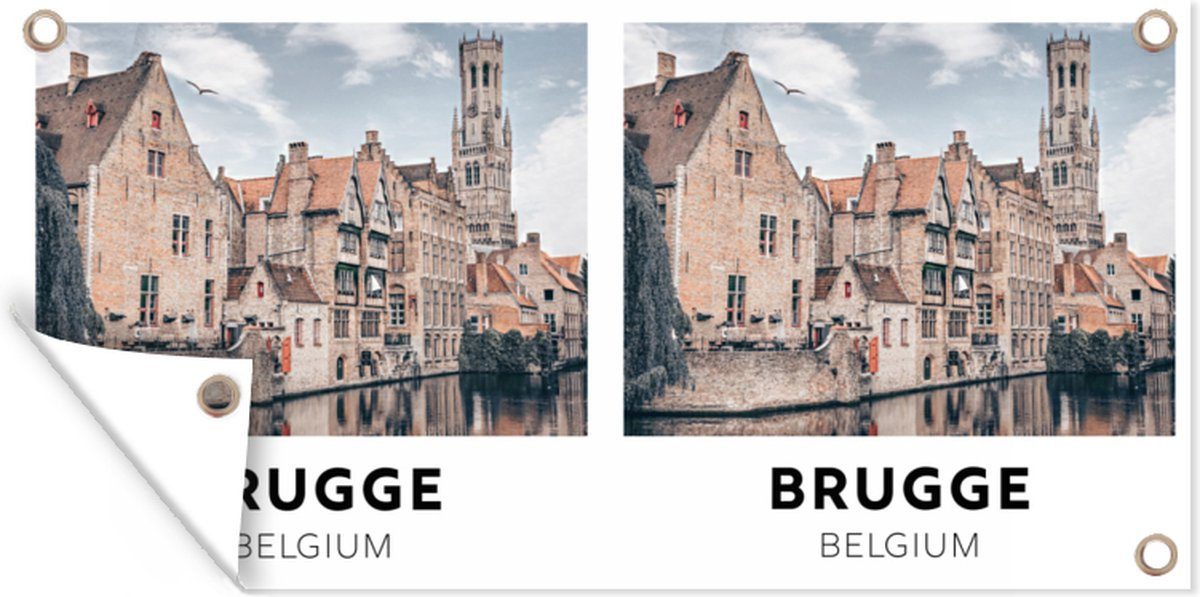 GreatGardenPosters Tuindoek Schuttingposter Brugge Architectuur 200 x 100 cm