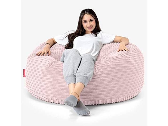 Lounge Pug, 'Mammoth' Sofa Sitzsack XXL, Riesensessel, Cord Rosa