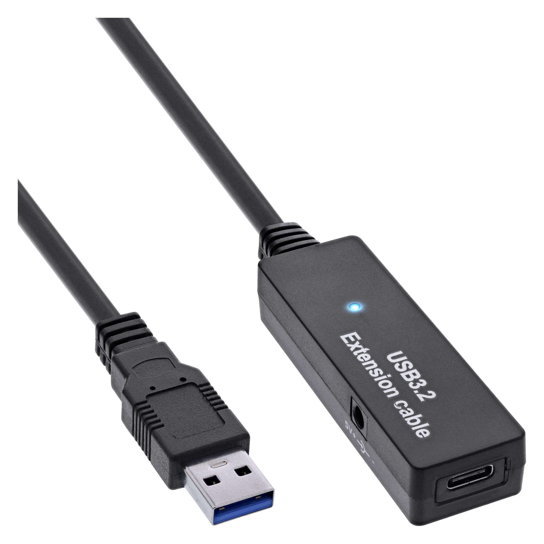 InLine USB 3.2 Gen.1 Aktiv-Verlängerung (5 m, USB 3.2 Gen 1, 5 W) (35650B)