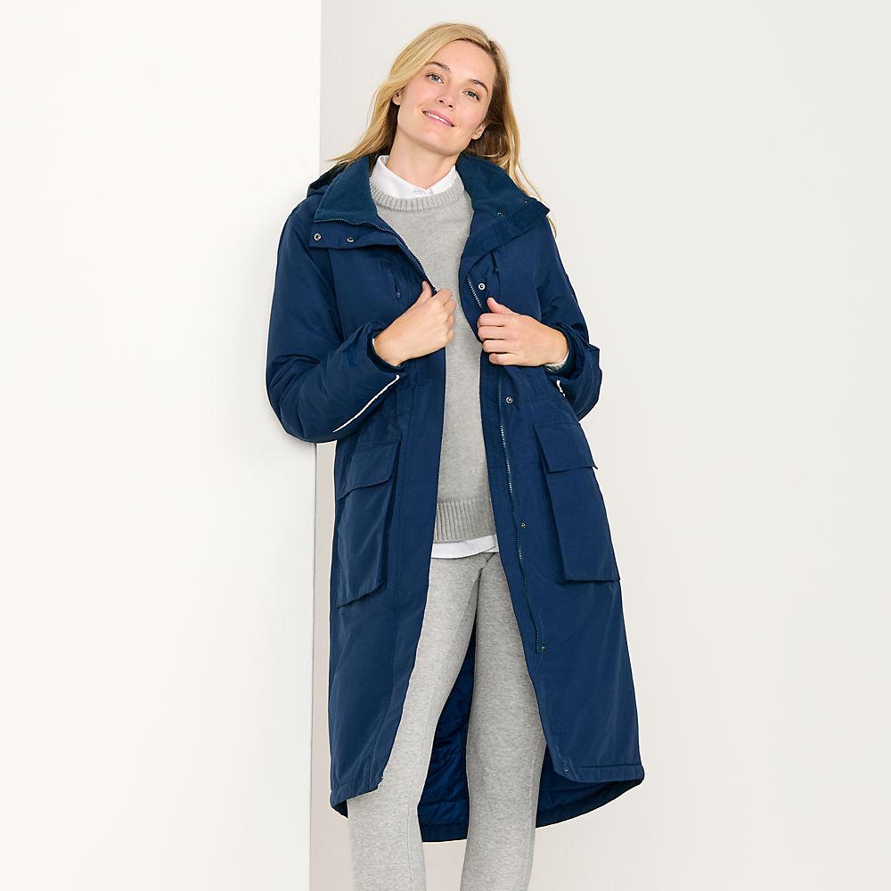 Wasserdichter Isolierter Stadion-Kapuzenmantel Squall für Damen in Petite-Größe, Damen, size: petite, Blau, Nylon, by Lands' End