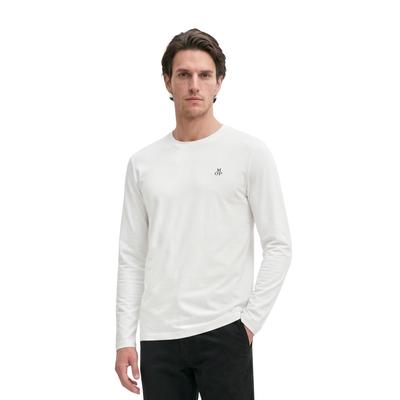Langarmshirt MARC O'POLO "aus reiner Bio-Baumwolle", Herren, Gr. XS, weiß, Obermaterial: 100% Baumwolle, unifarben, Basic, Basic, Rundhals, Shirts Langarmshirt