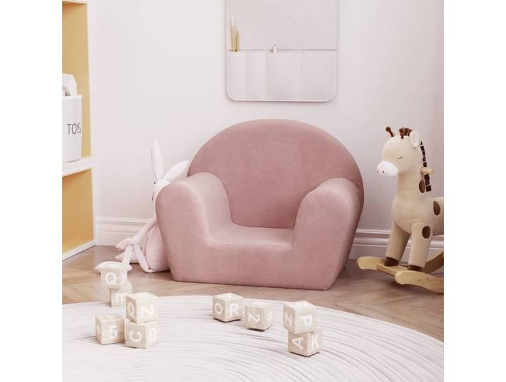 vidaXL Kindersofa Rosa Weicher Plüsch