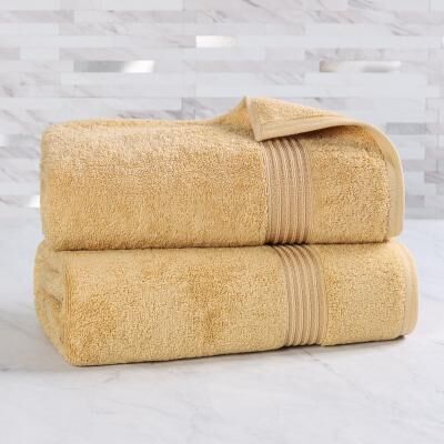 Superior 100% Egyptian Cotton Bath Sheet Set of 2, Highly Absorbent Oversized Towels