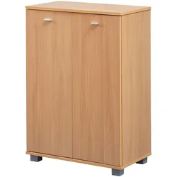 Schuhschrank-Kommode für bis zu 12 Paar Schuhe, 2 Türen, 3 Einlegeböden. Braun, 60x35x90 cm | Kadima Design