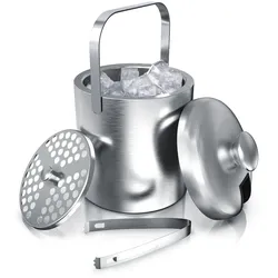 Arendo Eiseimer, Edelstahl, 1,3 l, doppelwandig, mit Deckel