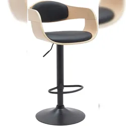 CLP Barhocker Kingston natura/schwarz/Kunstleder