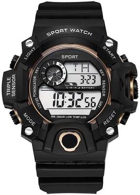 Uplifted Goods Military Grade Multi Functional Sports Watch c black Gold