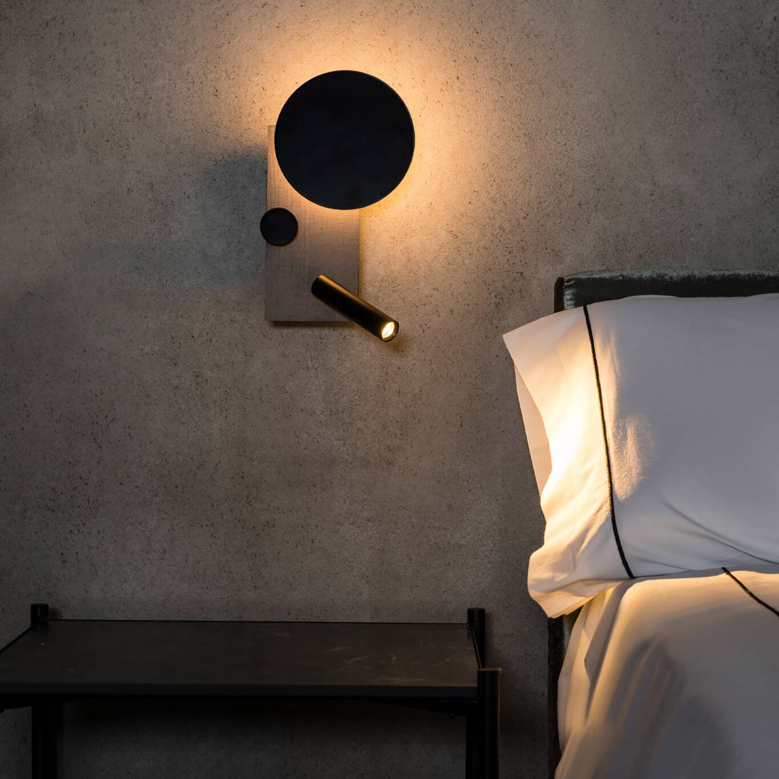 FARO BARCELONA LED Wall Light Klee, dimmable, Alu / grey / zinc, Living / Dining Room, Aluminium, Modern, Wall Light