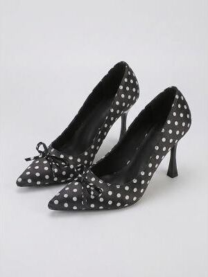 LightInthebox Women's 1950s Vintage Polka Dot High Heels - Retro Audrey Hepburn Style Pointed Toe Pumps with Bow Accent for Rockabilly Parties, Swing Dance Events Elegant Evening Dress