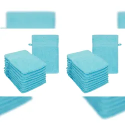 Betz 20 Stück Waschhandschuhe Waschlappen PREMIUM Größe 16x21 cm 100% Baumwolle Farbe türkis