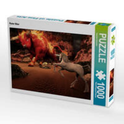 CALVENDO Puzzle Roter Stier | 1000 Teile Lege-Größe 64x48cm Foto-Puzzle für glückliche Stunden