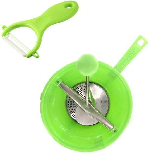 Fackelmann Set van 2 keukengerei voor aardappelpuree met dunschiller en groentemolen