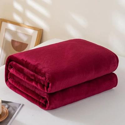 Uplift Picks Coral Fleece Flannel Blanket Soft Warm Solid Color Bed Throw red 100x150cm 39x58inch