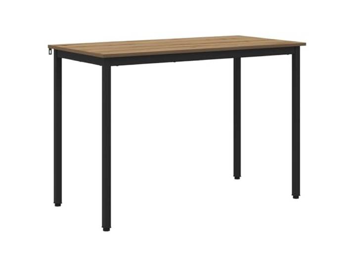 GHVBNMF Esstisch 110x100x75 cm Moderner Küchentisch Metall Holzwerkstoff Stabiler Tisch mit schwarzem Metallgestell und pflegeleichter Oberfläche für Esszimmer, Küche und offene Wohnbereiche.
