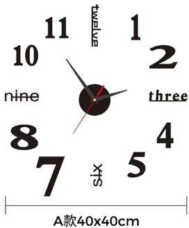 Inspired Finds Large 3D DIY Wall Clock Frameless Silent Sticker Modern Wall Decor black Mixed