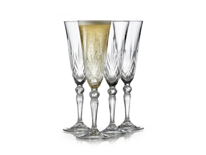 Lyngby Glas Verre à champagne Melodia 16 cl, lot de 4 Cristal