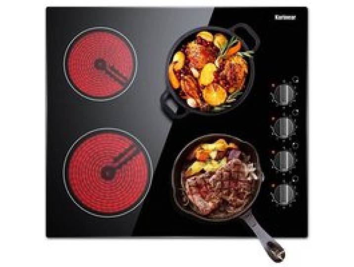 Karinear Plaque de Cuisson Vitrocéramique Encastrable - 4 Foyers - 6000W