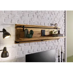 Wandregal Mango 160x25x38 natur lackiert RAILWAY #190