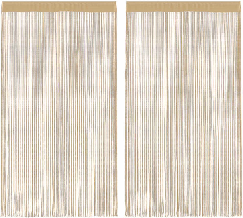 vidaXL Rideau en fils 2 pcs 140 x 250 cm Beige
