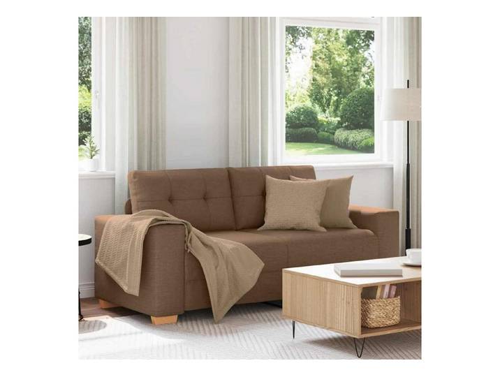 LuxusKollektion Sofa Sofa Couches Wohnzimmer Stoff Braun 140 cm