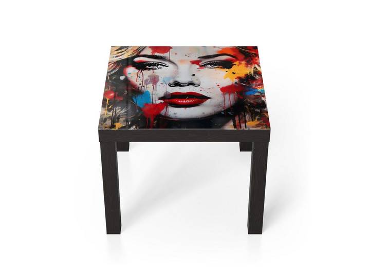 DEQORI Couchtisch 'Pop Star Farbexplosion', Glas Beistelltisch Glastisch modern