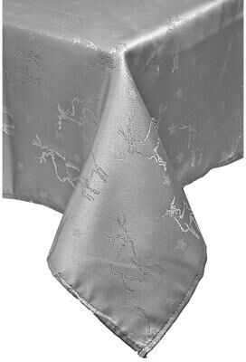 IH Casa Decor "Lurex Tablecloth (60"" Dia) (Silver Reindeer)"